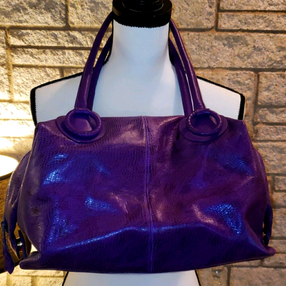 Susan Gail Purple Leather Tote